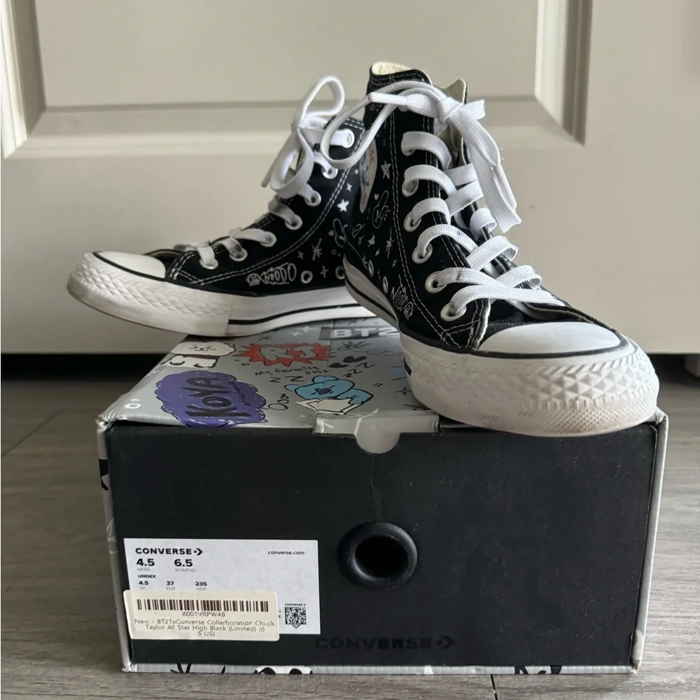 RARE! BT21 Converse Hi Tops - W 6.5 | M 4.5 - Picture 2 of 9